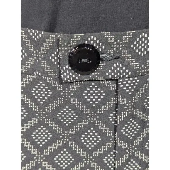 Nanette Lepore Pants Women’s Size 10 Ankle Long Black White Geometric Work Wear - Picture 3 of 9